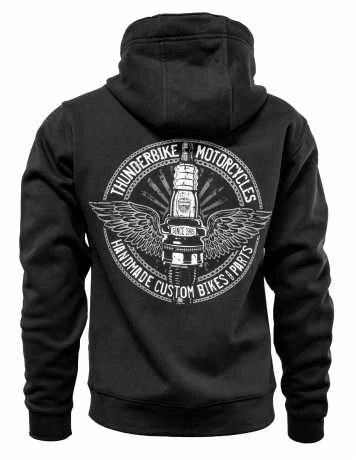 Thunderbike Zip Hoodie Flying Spark Plug Schwarz/grau 2 Thunderbike Zip Hoodie Flying Spark Plug Schwarz/grau – Bild 2