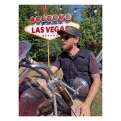 13 1/2 Rain Splitter Denim Weste Schwarz -Thunderbike 937670ck1