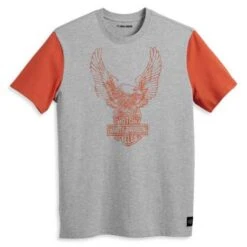 Harley-Davidson T-Shirt Road Captain Colorblock Grau/orange