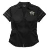 Harley-Davidson Damen Zip Shirt Artisan Schwarz