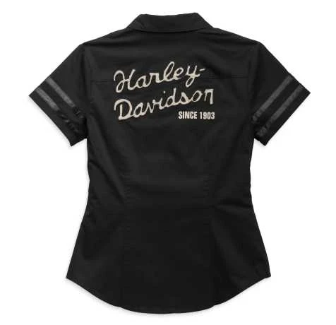 Harley-Davidson Damen Zip Shirt Artisan Schwarz 2 Harley-Davidson Damen Zip Shirt Artisan Schwarz – Bild 2