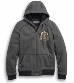 Harley-Davidson Motorrad Zip-Hoodie Arterial Abrasion-Resistant Grau