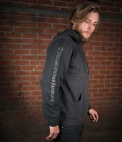 Harley-Davidson Skull Zip Hoodie, Grau -Thunderbike 99107 18vm 6